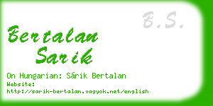 bertalan sarik business card
