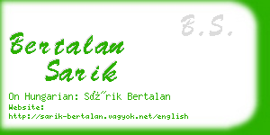 bertalan sarik business card